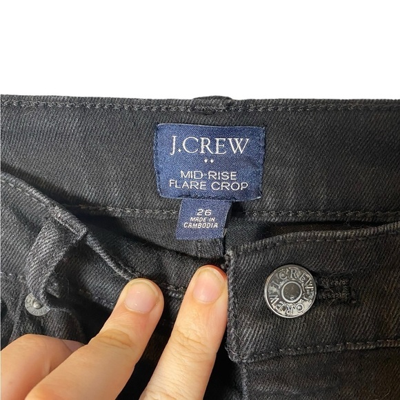 J. Crew Mid- Rise Flare Crop Black Jeans - Picture 5 of 8